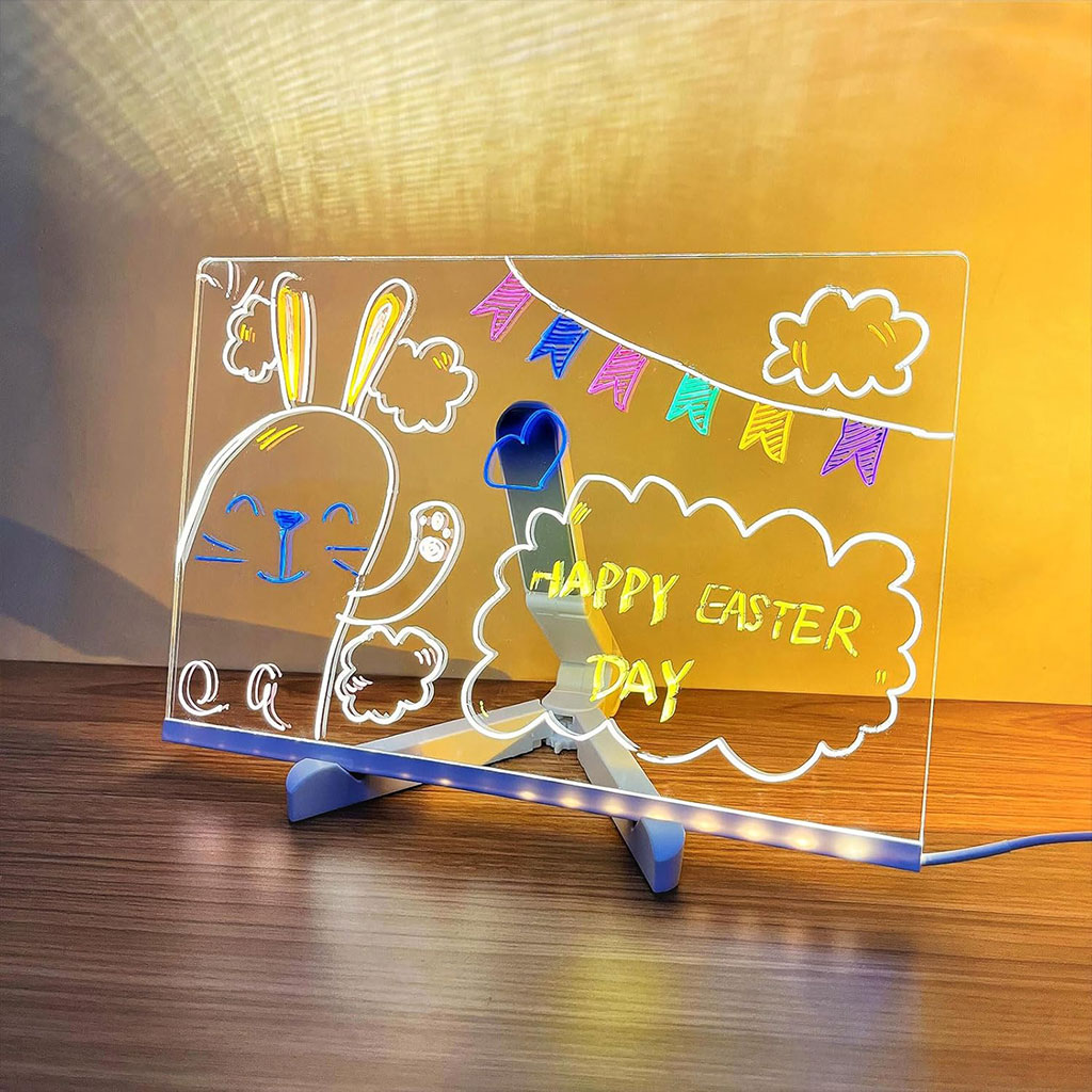 Tableau mémo LED lumineux avec stylo 7 couleurs et support – لوحة كتابة مضيئة للأطفال - Jouet & Gaming - صورة 7