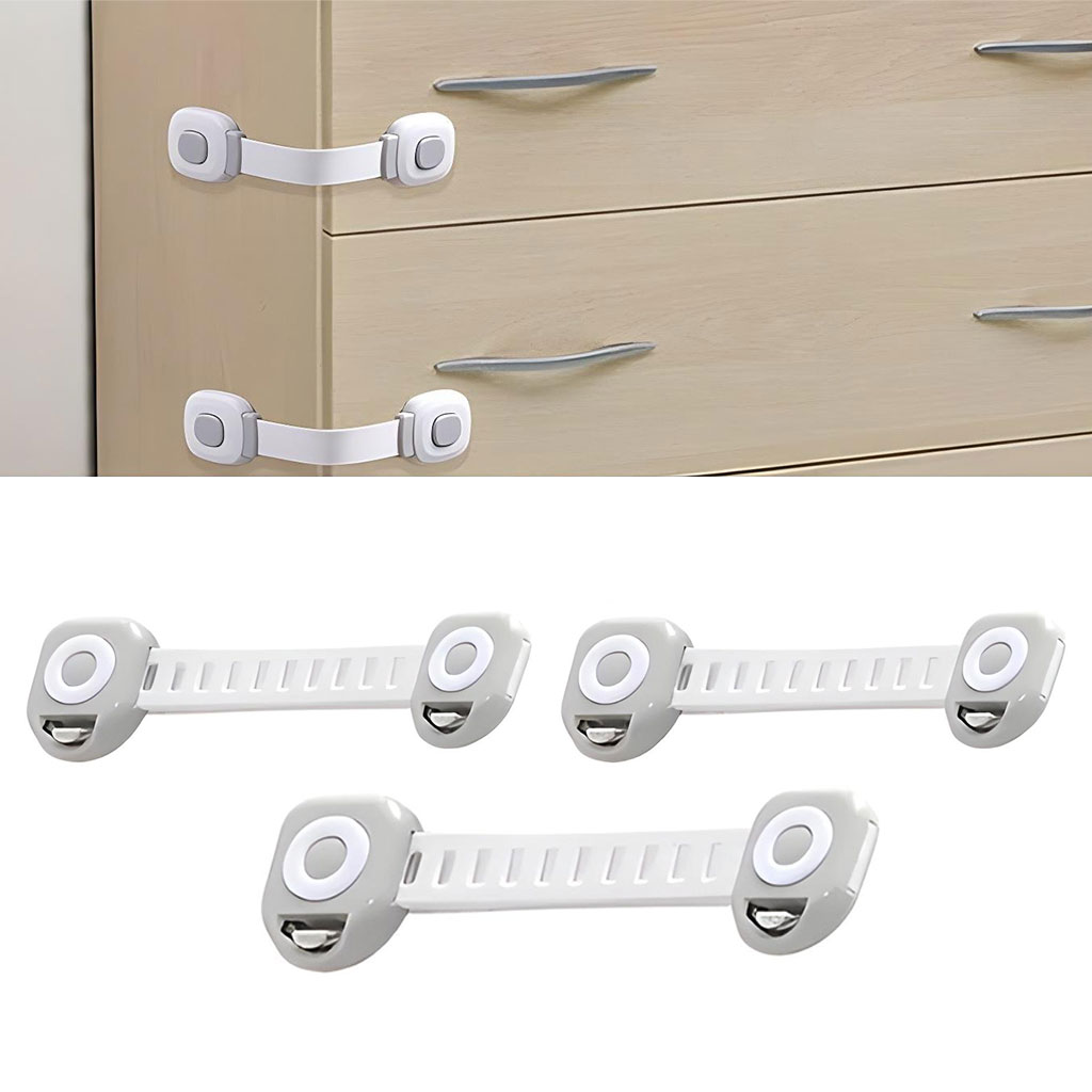 Pack de 3 verrous de sécurité enfant pour électroménager et tiroirs – طقم قفل حماية للأطفال