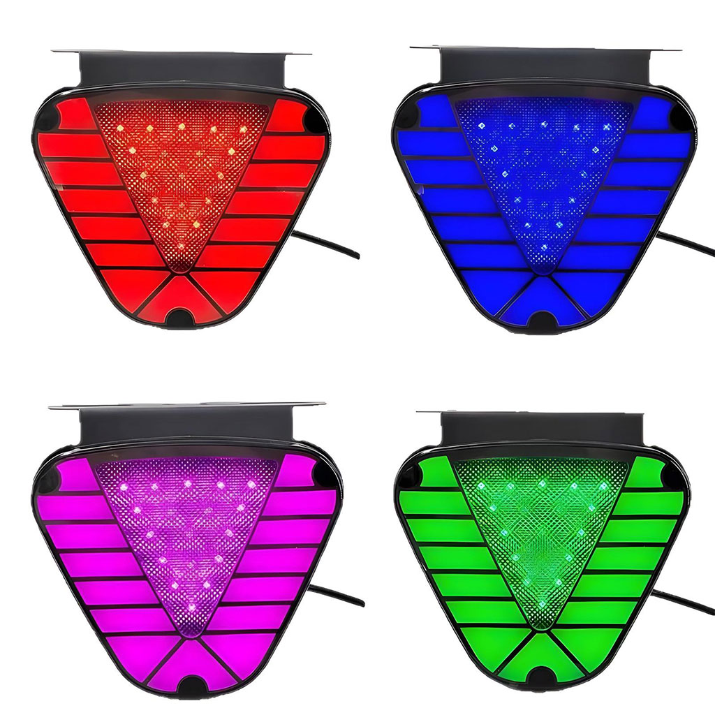Feu arrière clignotant triangulaire à LED multicolore 2PCS – مصباح إشارة متعدد الألوان