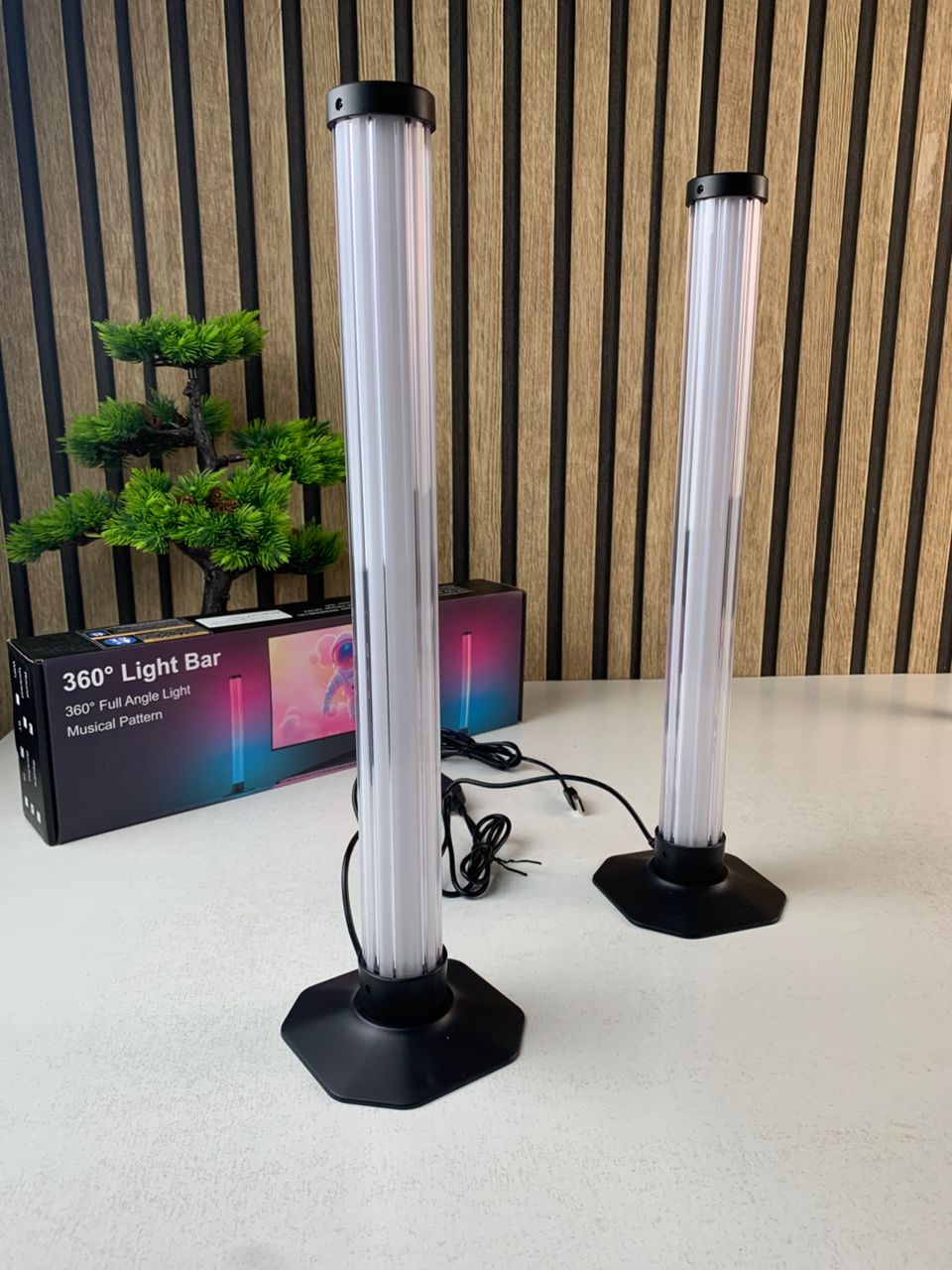 Lampes d’ambiance 2Pcs LED RVB Smart 360° avec plusieurs modes et synchronisation de la musique - Électronique - صورة حقيقية 8