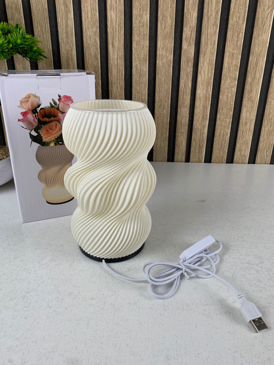 Lampe de chevet et vase lumineux avec 3 couleurs et 9 niveaux de luminosité réglables – مصباح ديكور داخلي - Décoration - صورة حقيقية 10