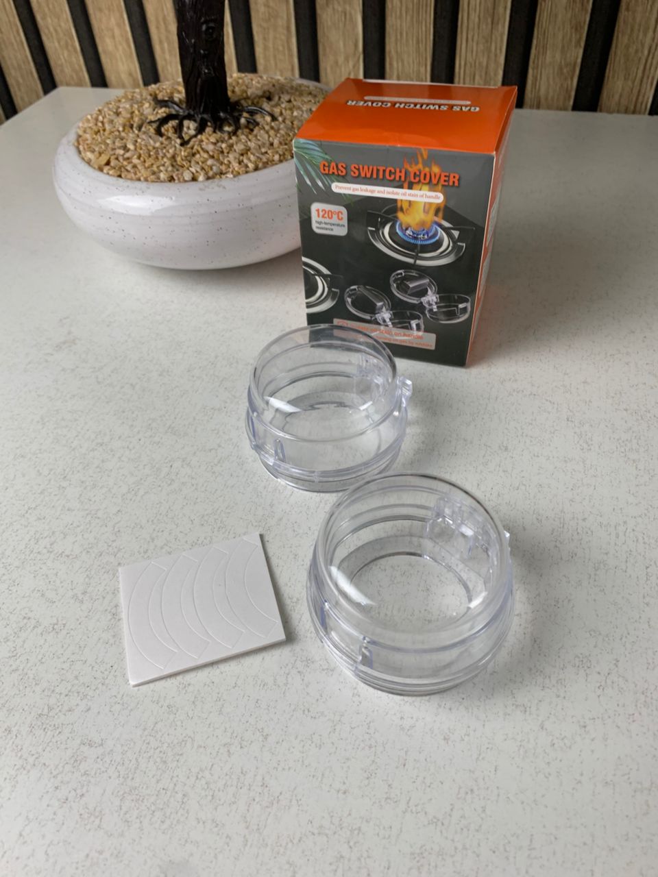 Pack de 4Pcs protections transparentes universelles pour boutons de cuisinière à gaz – طقم أغطية أزرار موقد الطبخ - Cuisine - صورة حقيقية 8