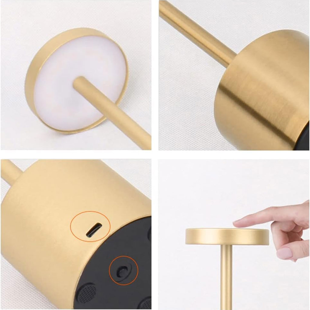 Lampe de table LED tactile rechargeable 3 couleurs design classique - مصباح ديكور بعدة درجات ضوئية - Décoration - صورة 6