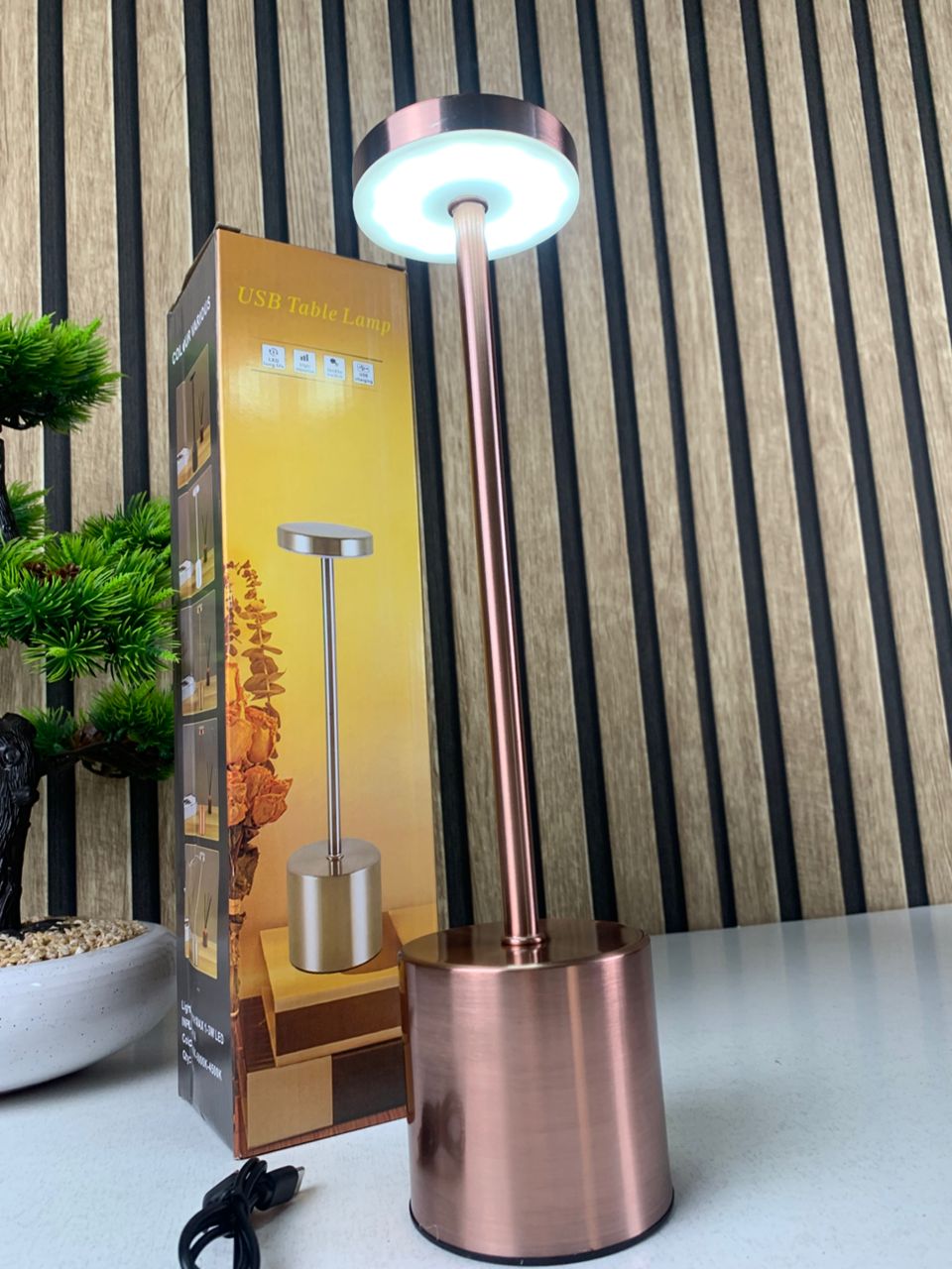 Lampe de table LED tactile rechargeable 3 couleurs design classique - مصباح ديكور بعدة درجات ضوئية - Décoration - صورة 10