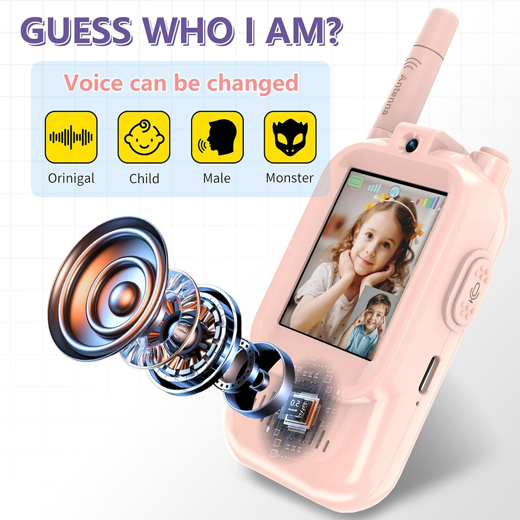 Pack Talkie-walkie 2pcs pour enfants avec vidéo et camera HD rechargeable