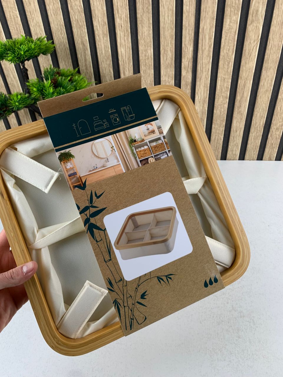 Panier de rangement pour salle de bain en feutre tissé 4 compartiments – سلة تنظيم الأغراض في الحمام - Maison - صورة 8