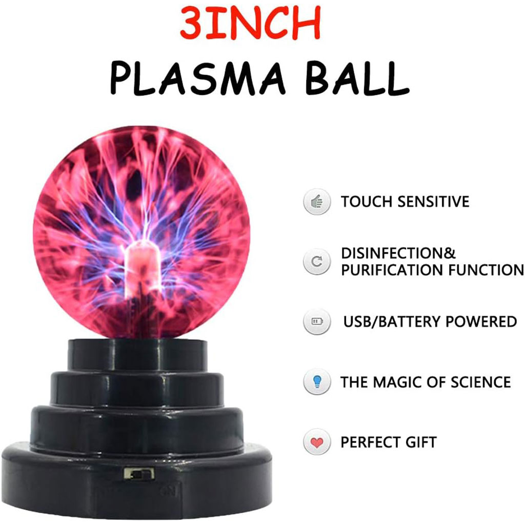 Lampe boule plasma sphérique ionique tactile – مصباح بلازما