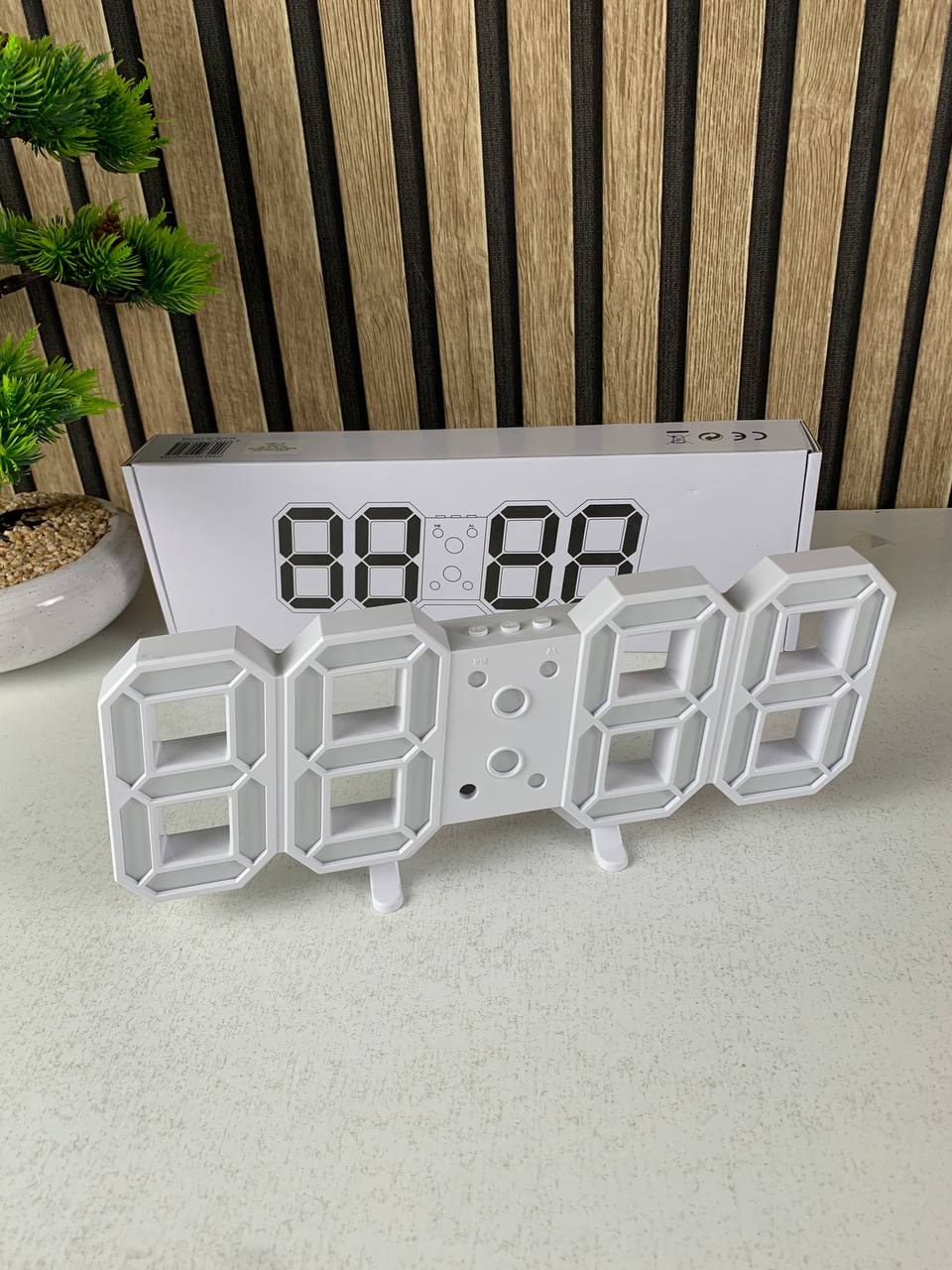 Horloge Murale numérique LED Blanche 3D GH0720L – ساعة رقمية تصميم ثلاثي الأبعاد - Électronique - صورة 9