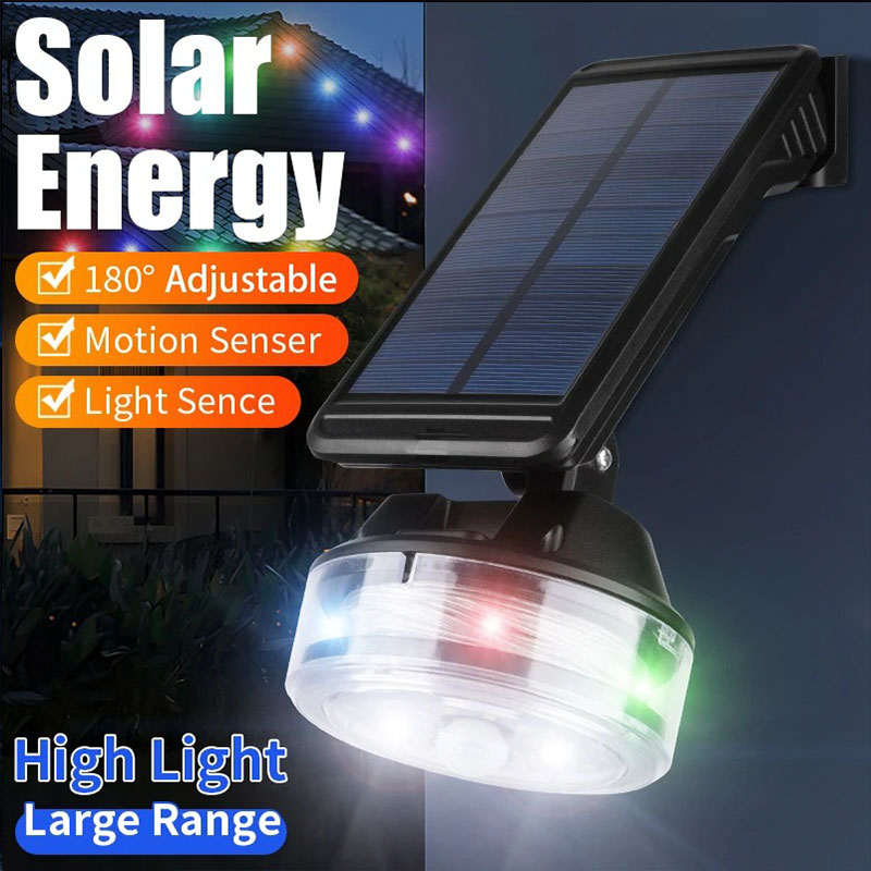 Lampe murale solaire avec détecteur de mouvement et guirlande lumineuse – مصباح خارجي بالطاقة الشمسية