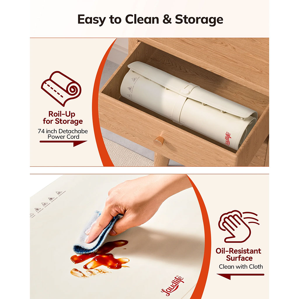 Tapis électrique chauffant en silicone alimentaire à température réglable – بساط تسخين المأكولات