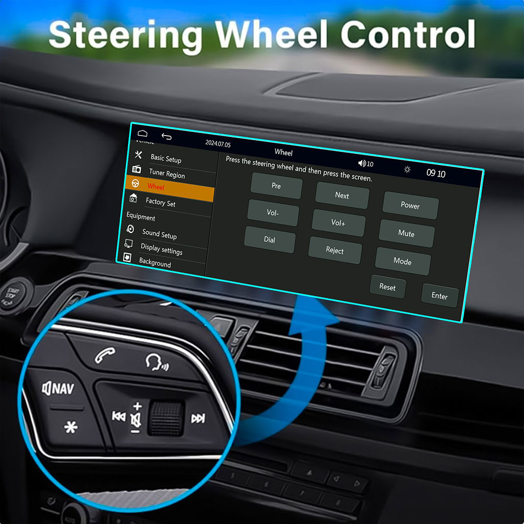 Autoradio 2-DIN avec écran tactile, USB-C, Bluetooth, Wi-Fi, CarPlay et Android Auto – جهاز راديو سيارة
