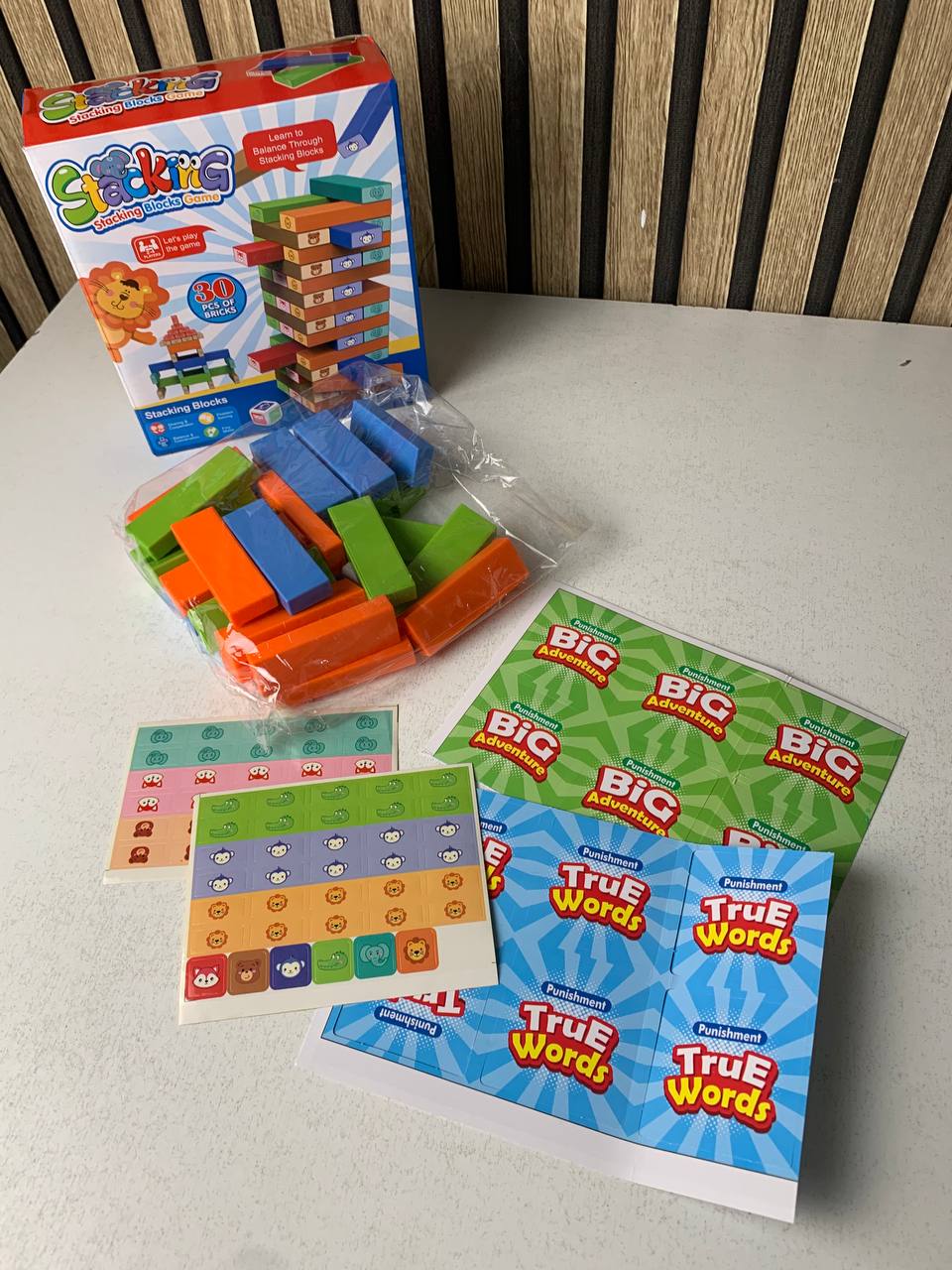 Jeu de blocs de construction colorés à faire tomber 30pcs - لعبة هدم الأبراج - Jouet & Gaming - صورة حقيقية 7