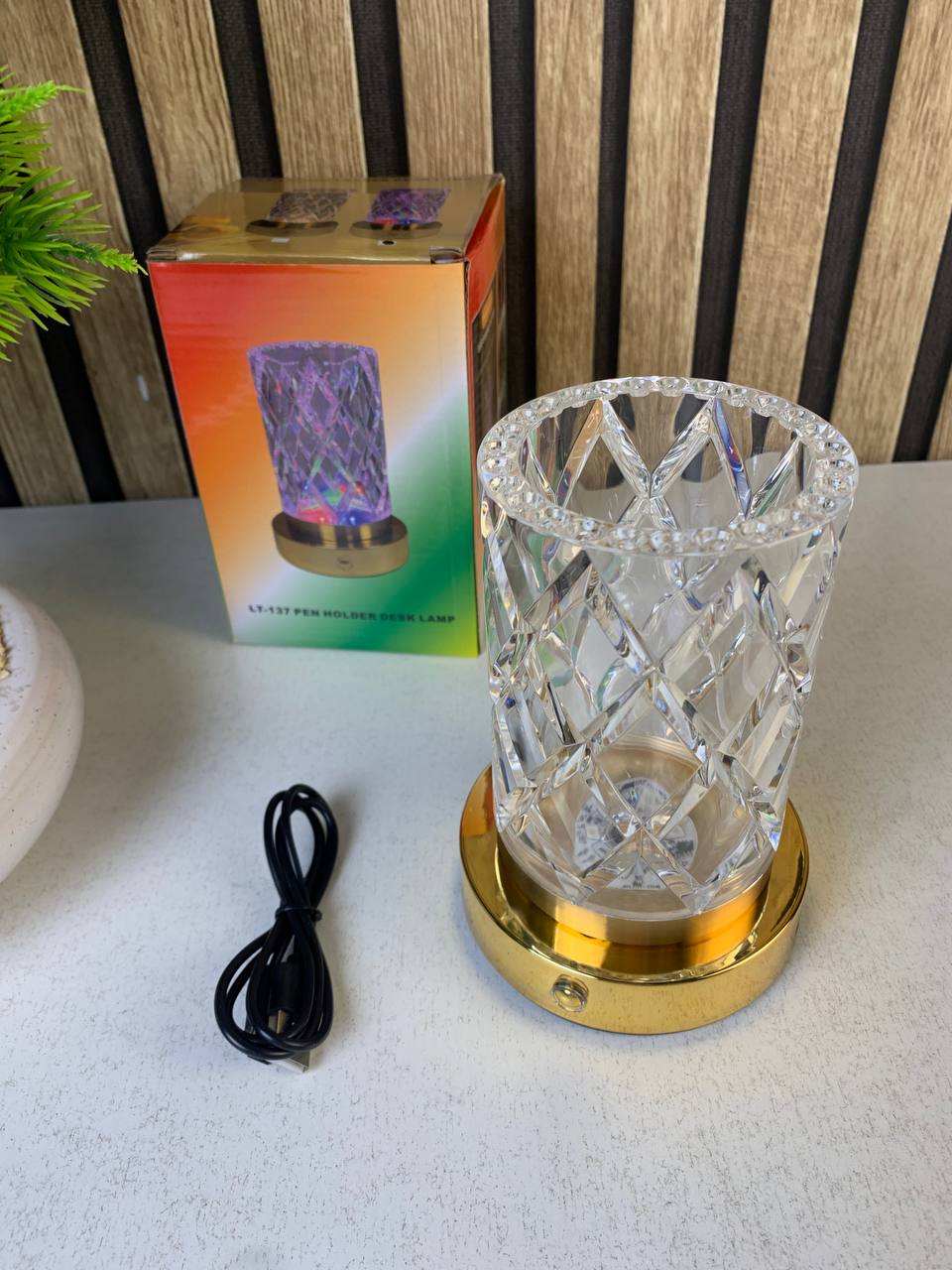 Vase Lumineux LED Tactile en Cristal Couleurs RGB Rechargeable - فازة كريستال مضيئة - Décoration - صورة 8