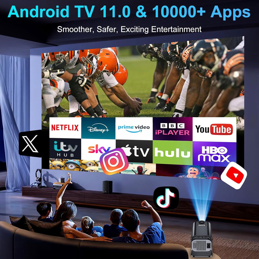 Projecteur portable Full HD HY300 Android 11 WiFi6 et Bluetooth 5.0 - جهاز عرض ذكي - Électronique - صورة 5