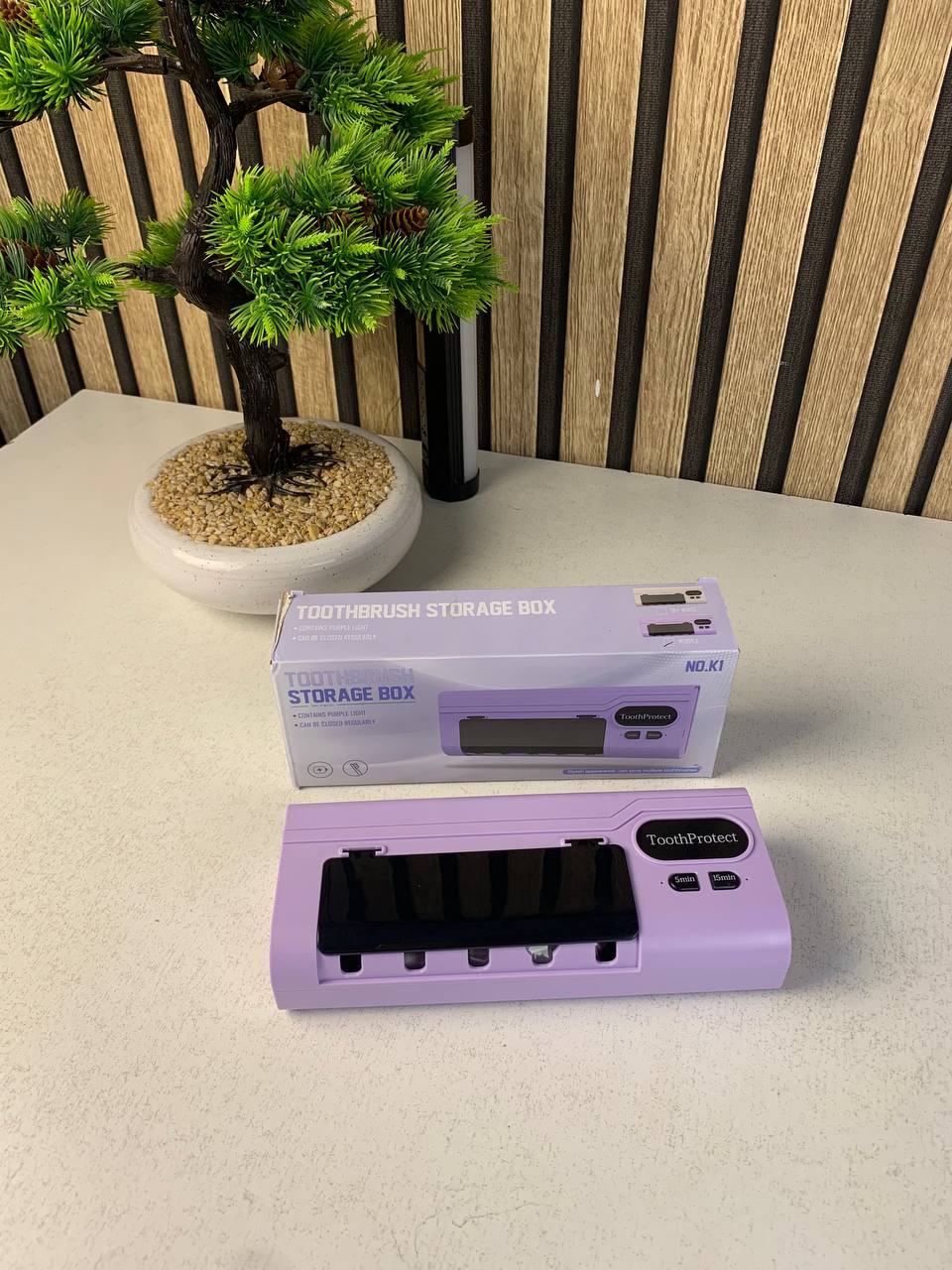 Désinfectant et support de brosse à dents intelligent rechargeable 5 emplacements - حامل فرش الأسنان - Maison - صورة حقيقية 8
