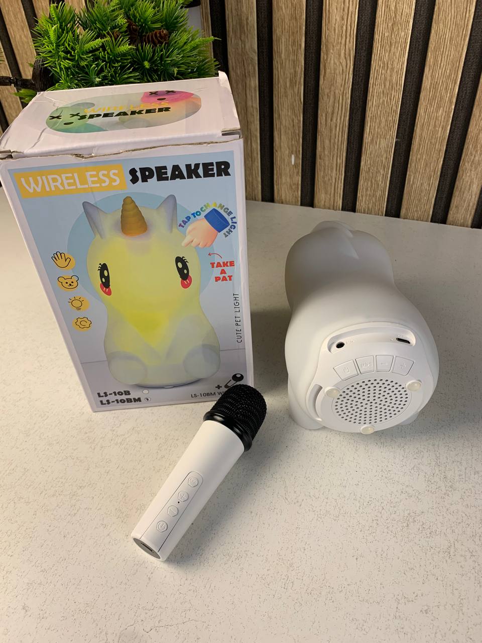 Haut-parleur sans fil de dessin animé licorne avec microphone karaoké LS-10BM - مكبر صوت مع ميكروفون لاسلكي مدمج - Jouet & Gaming - صورة حقيقية 10