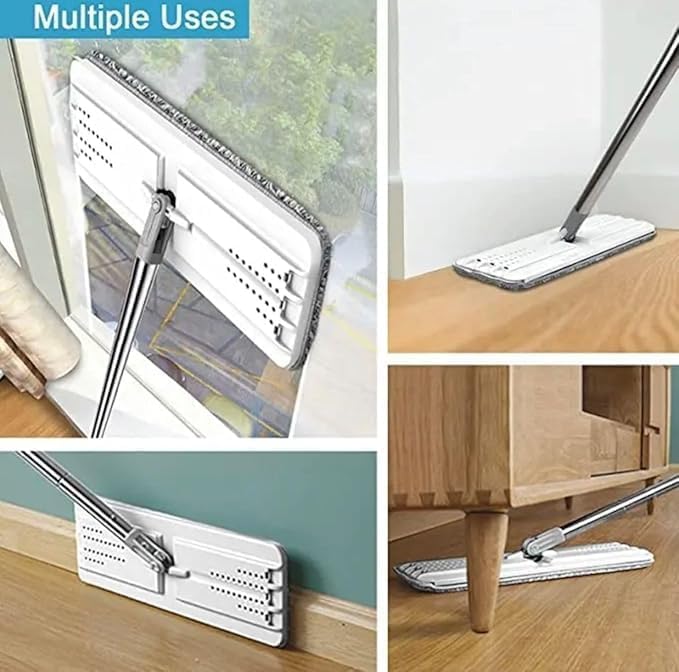 Balai-serpillère plat avec seau à deux compartiments et lingettes en microfibre - ممسحة مايكروفيبر مع دلو بغرفتين للفصل بين الماء النظيف - Maison - صورة 9