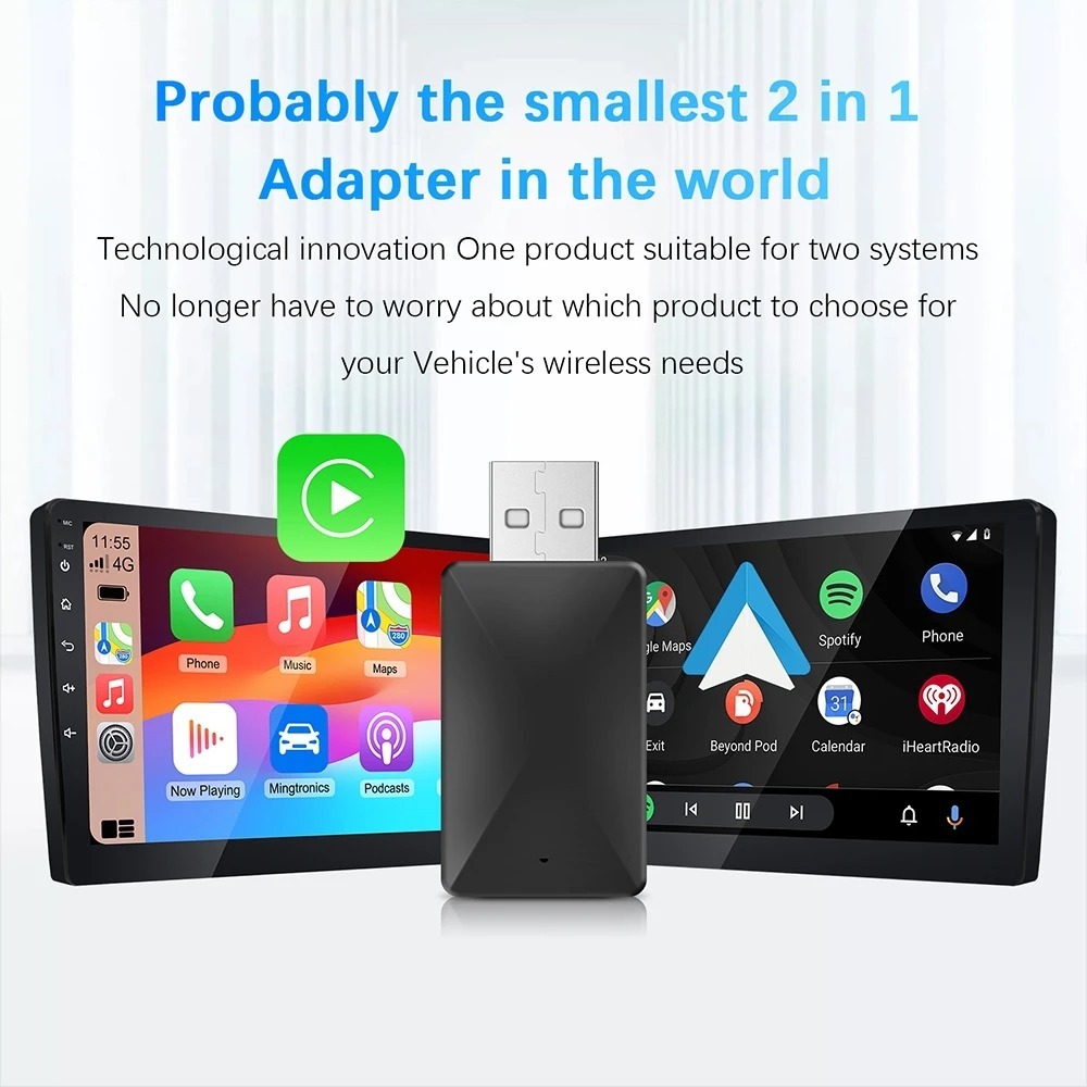 Adaptateur sans fil Android pour voiture Carplay et Android Auto - محول "كاربلاي" اللاسلكي 2 في 1 - Accessoires Auto/Moto - صورة 11