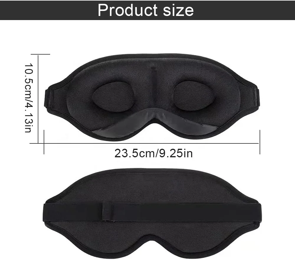 Masque de sommeil 3D ergonomique et profond amélioré avec sangle ajustable - قناع نوم مريح - Camping et Randonnée - صورة 7
