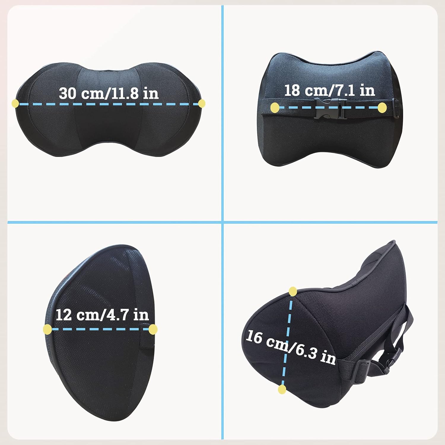 Oreiller cervical d'appui-tête de voiture en mousse à mémoire de forme - وسادة عنق في السيارة - Accessoires Auto/Moto - صورة 3