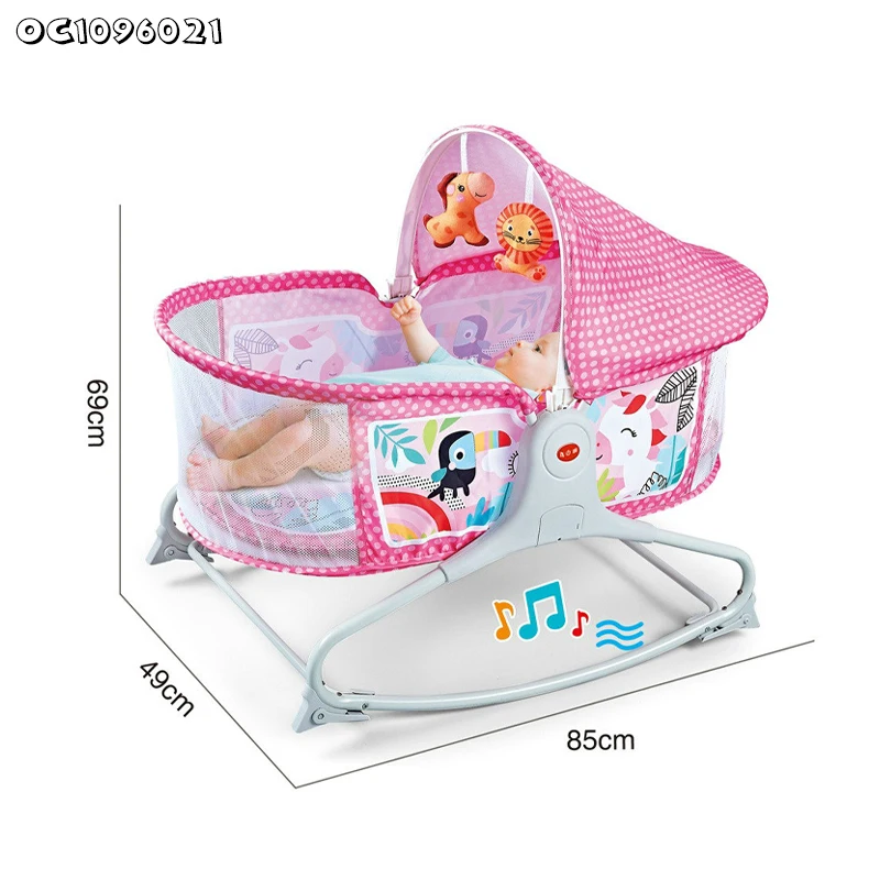 Bassinet Berceau, Lit à bascule avec tapis 2en1, sons et vibrations pour Bébé - سرير أطفال هزاز مع حصيرة - Maternité - صورة 9