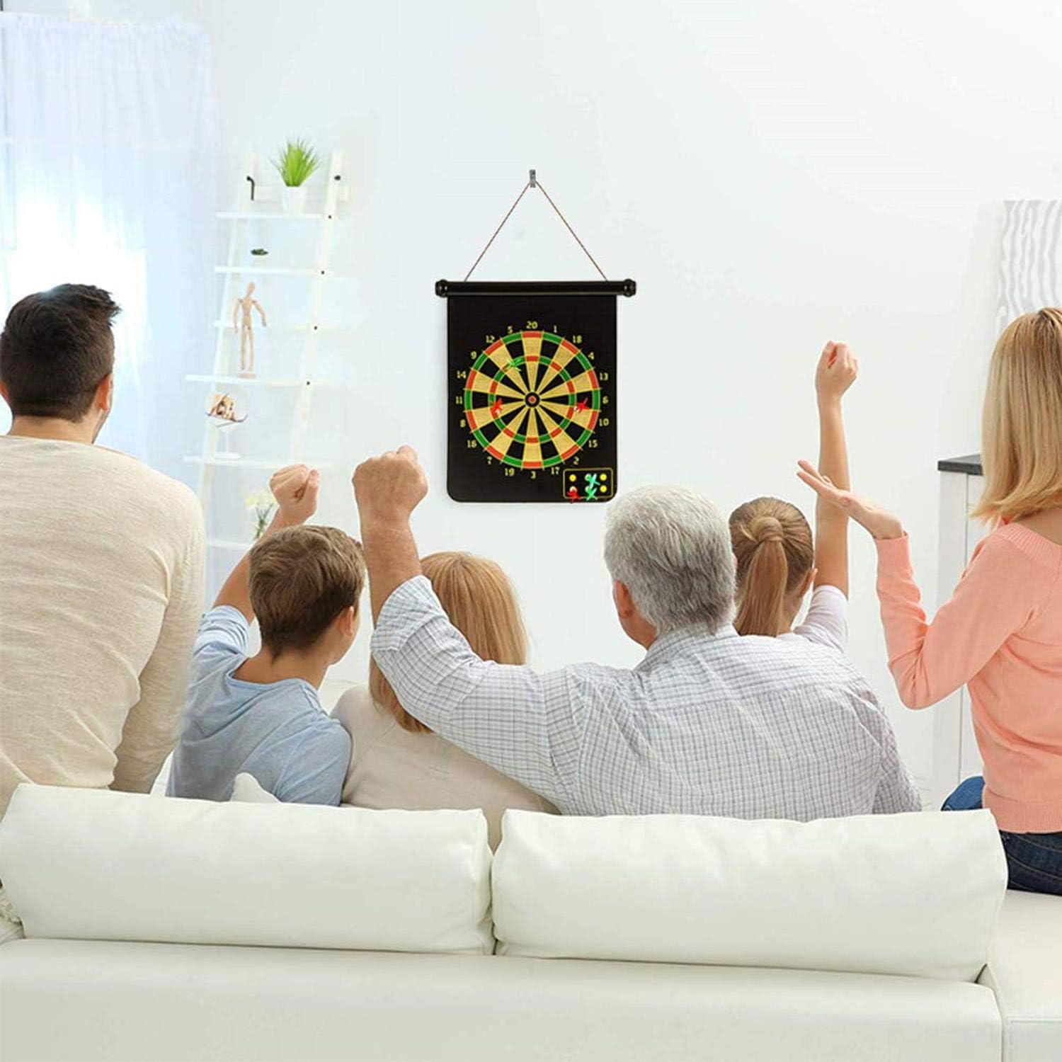Jeu de fléchettes magnétique avec cible enroulable et suspendue avec 3 fléchettes incluses - لعبة رمي السهام - Jouet & Gaming - صورة 9