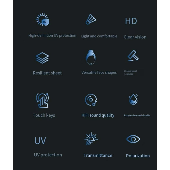 Lunettes de soleil intelligentes ecouteurs sans fil Bluetooth, appels mains libres - نظارات شمسية ذكيةو سماعات رأس لاسلكية بتقنية البلوتوث - Accessoires - صورة 10