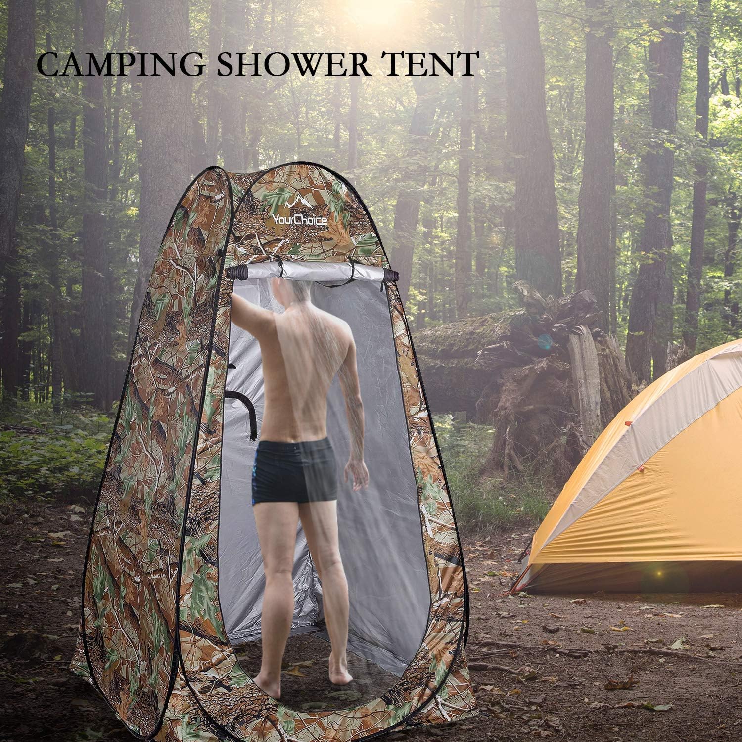 Tente de change pliable protection UPF 50+ et imperméable, 120 x 120 x 190 cm, camouflage - خيمة تغيير الملابس قابلة للطي - Camping et Randonnée - صورة 14