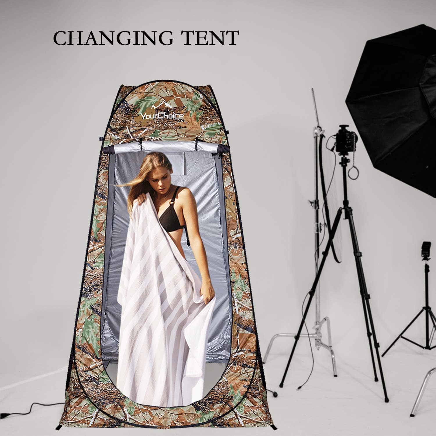 Tente de change pliable protection UPF 50+ et imperméable, 120 x 120 x 190 cm, camouflage - خيمة تغيير الملابس قابلة للطي - Camping et Randonnée - صورة 15