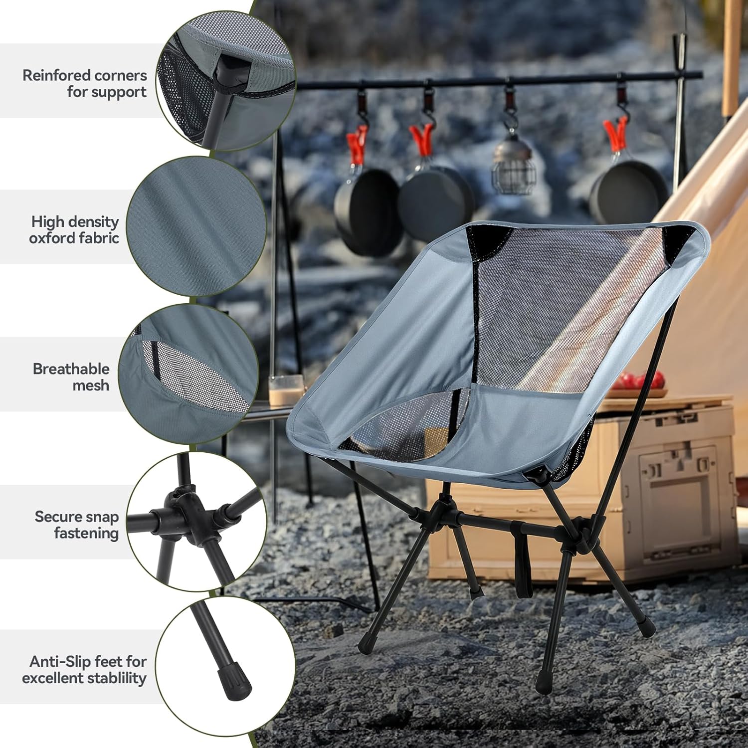 Chaise de Camping Pliante Ultra-Légère avec Pochette - كرسي التخييم المحمول فائق الخفة - Camping et Randonnée - صورة 7