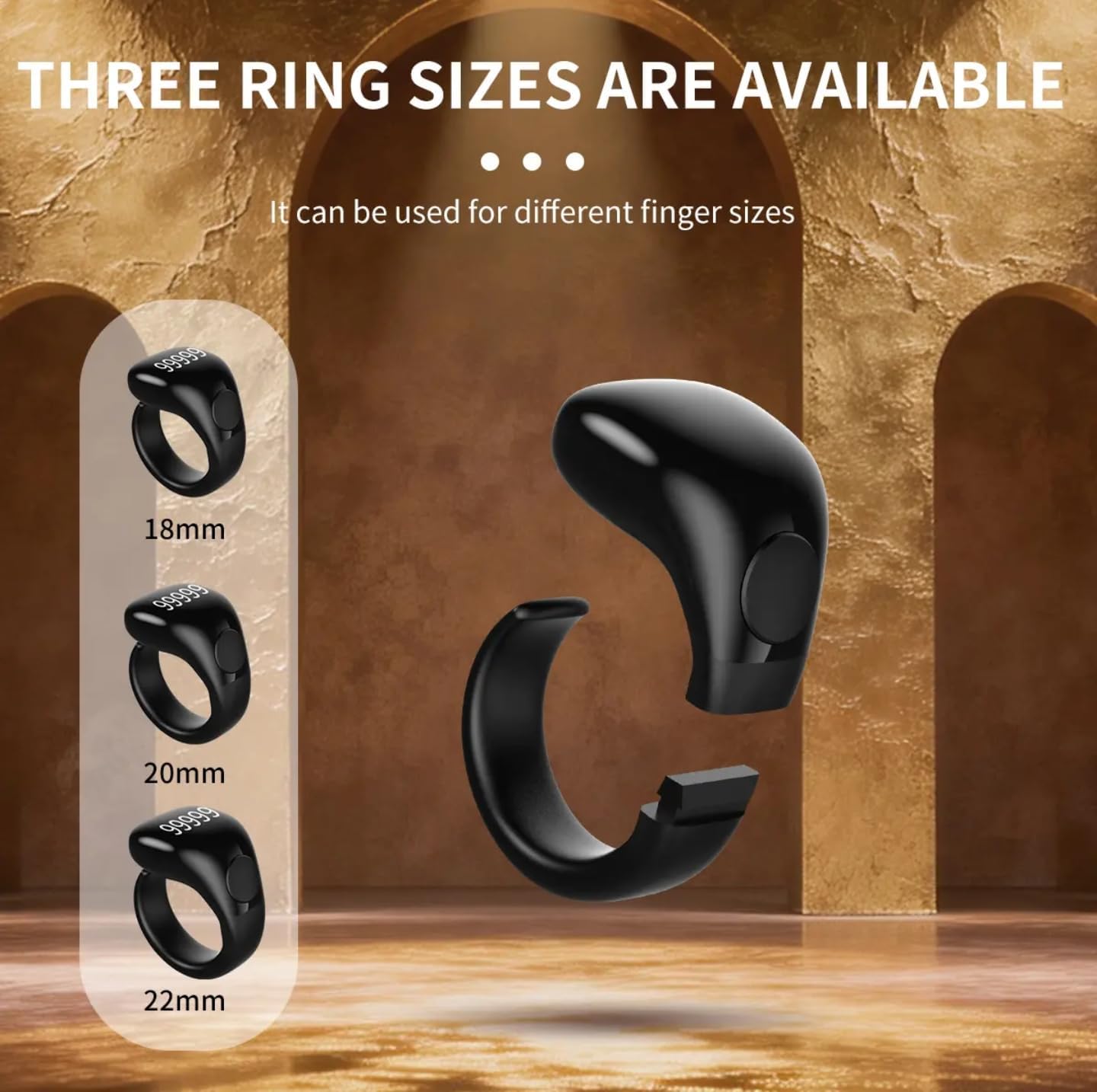 Anneau de Zikr Étanche avec Écran OLED iTasbih Salam+ - خاتم التسبيح الذكي المقاوم للماء بـ3 مقاسات - Électronique - صورة 7