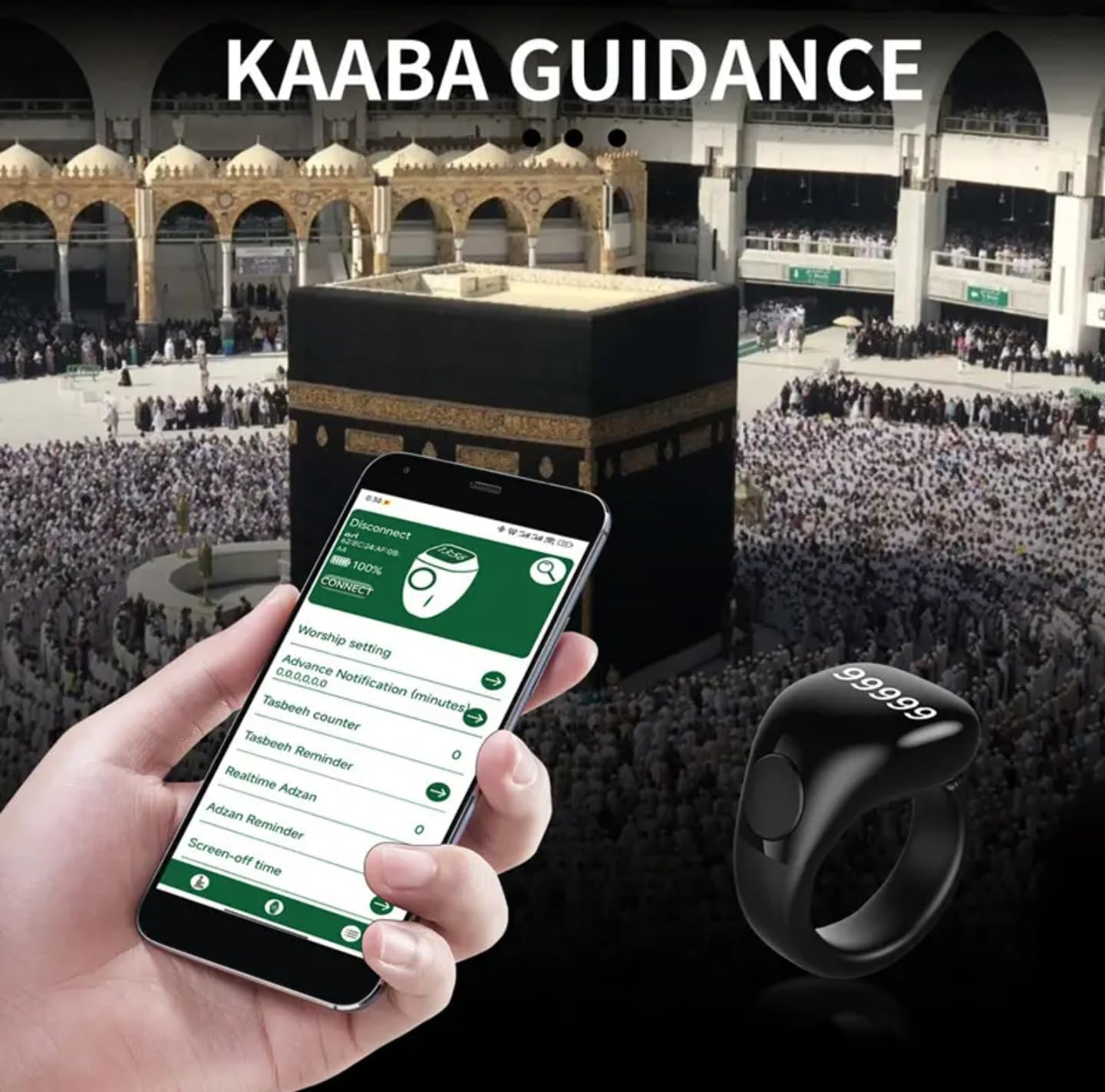 Anneau de Zikr Étanche avec Écran OLED iTasbih Salam+ - خاتم التسبيح الذكي المقاوم للماء بـ3 مقاسات - Électronique - صورة 8
