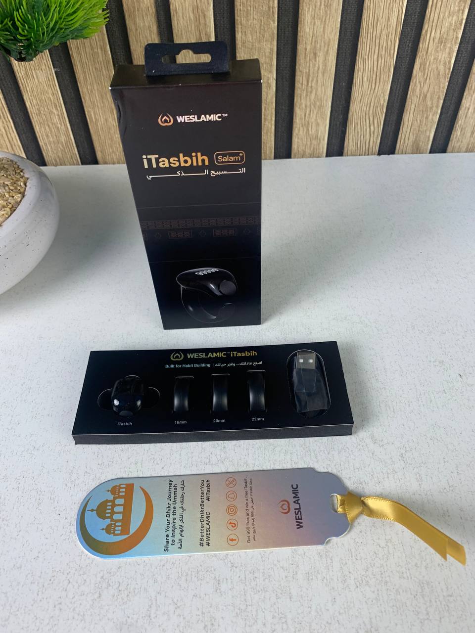 Anneau de Zikr Étanche avec Écran OLED iTasbih Salam+ - خاتم التسبيح الذكي المقاوم للماء بـ3 مقاسات - Électronique - صورة حقيقية 13