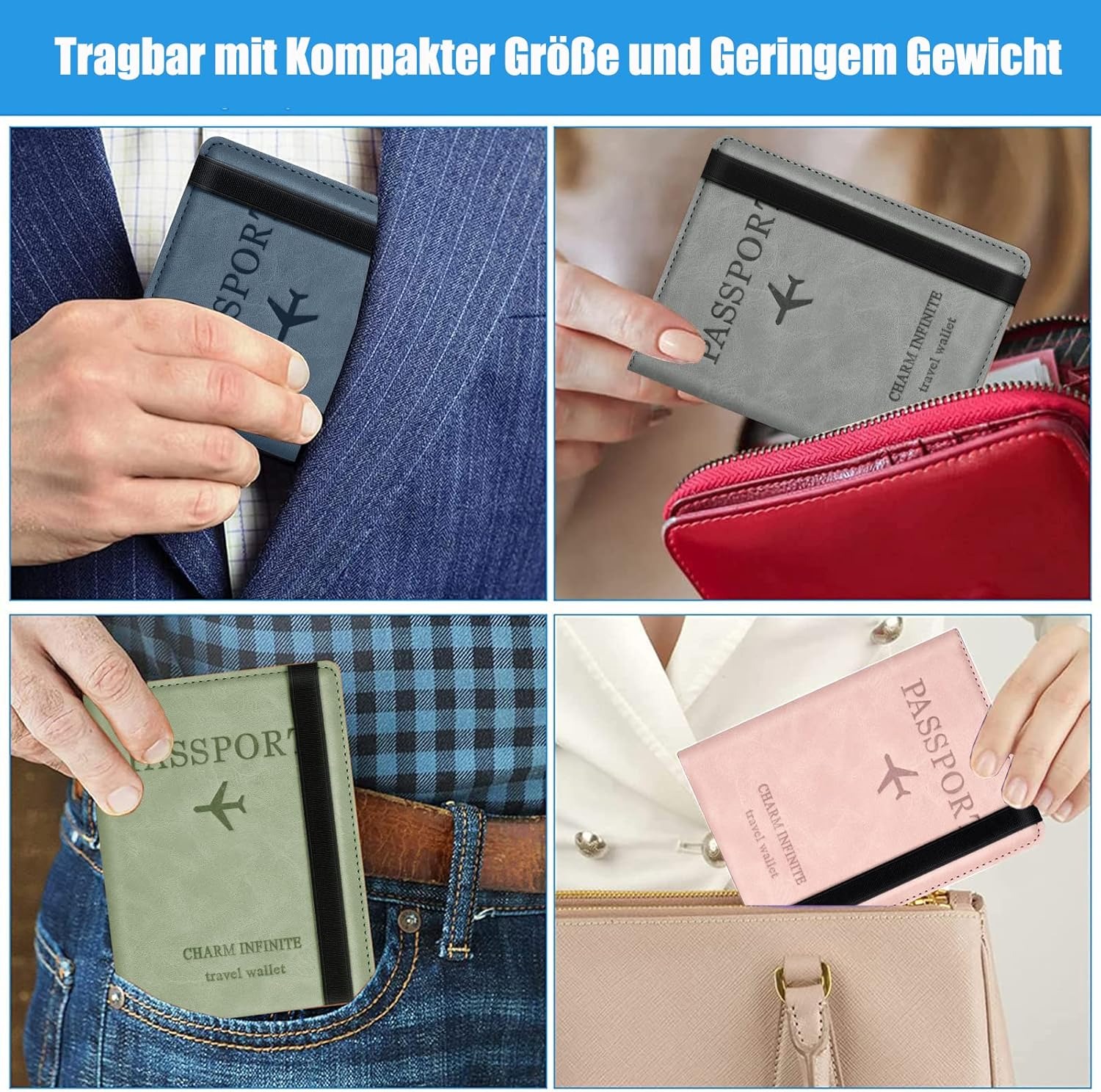 Porte-passeport en cuir à bande élastique - حافظة جواز سفر جلدية مزودة بشريط مطاطي - Accessoires - صورة 9