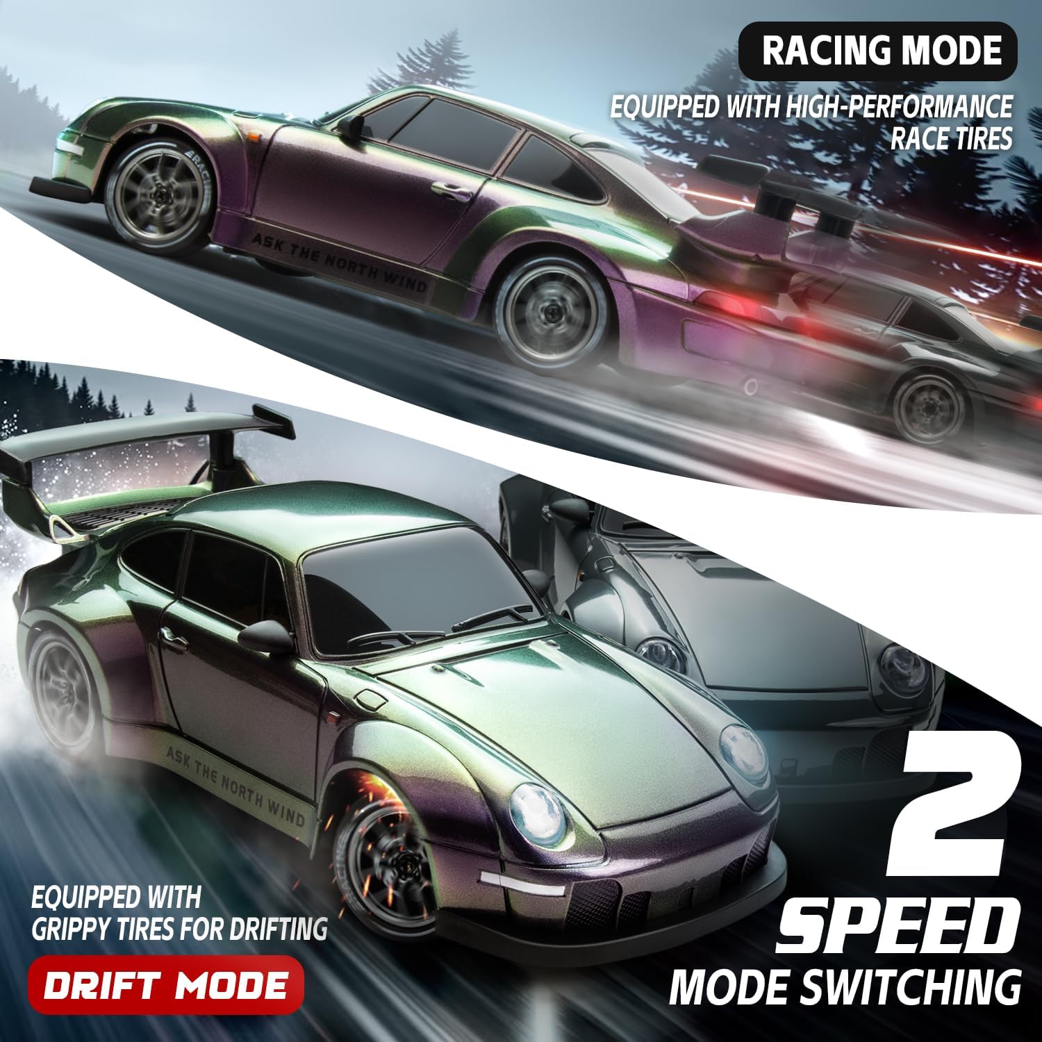 Voiture de Course RC Drift Haute Performance avec Télécommande - سيارة سباق ودرِفت احترافية بجهاز تحكم عن بعد - Jouet & Gaming - صورة 5