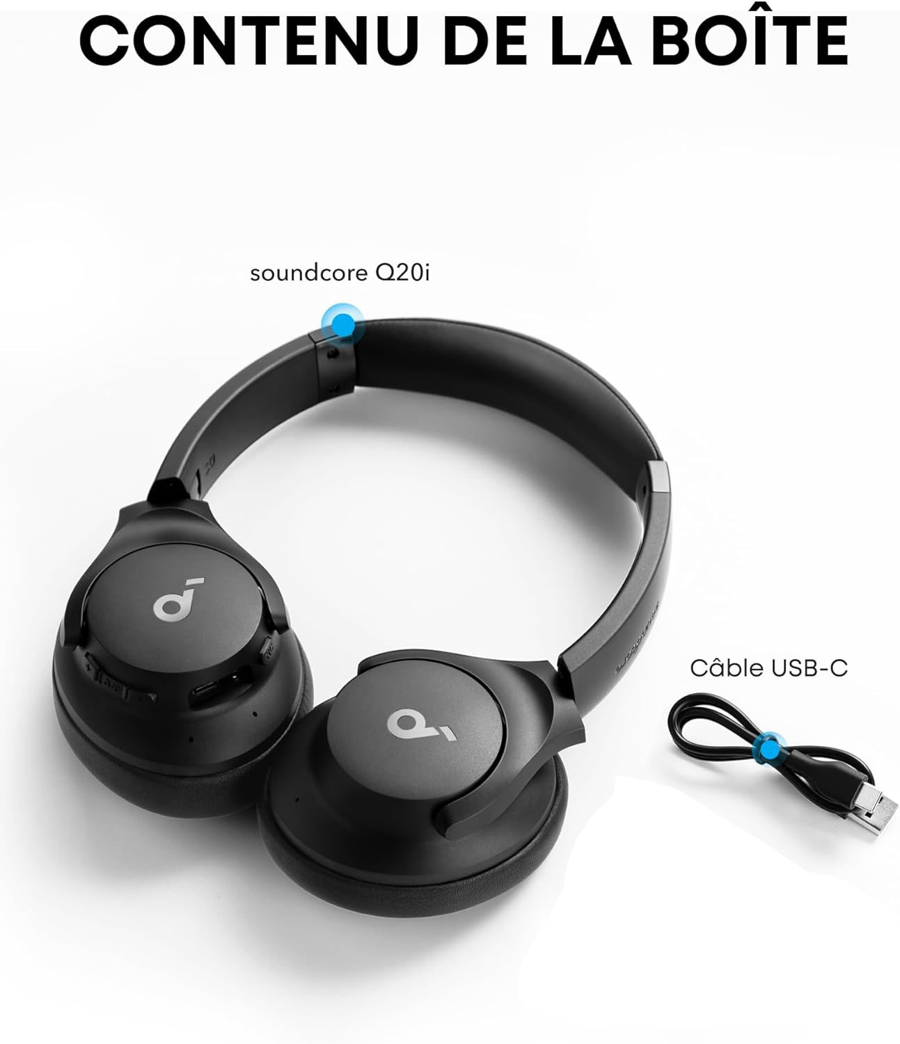 Casque Sans Fil Anker Q20i avec Réduction de Bruit Active - سماعات الرأس اللاسلكية بتقنية إلغاء الضوضاء - Électronique - صورة 2