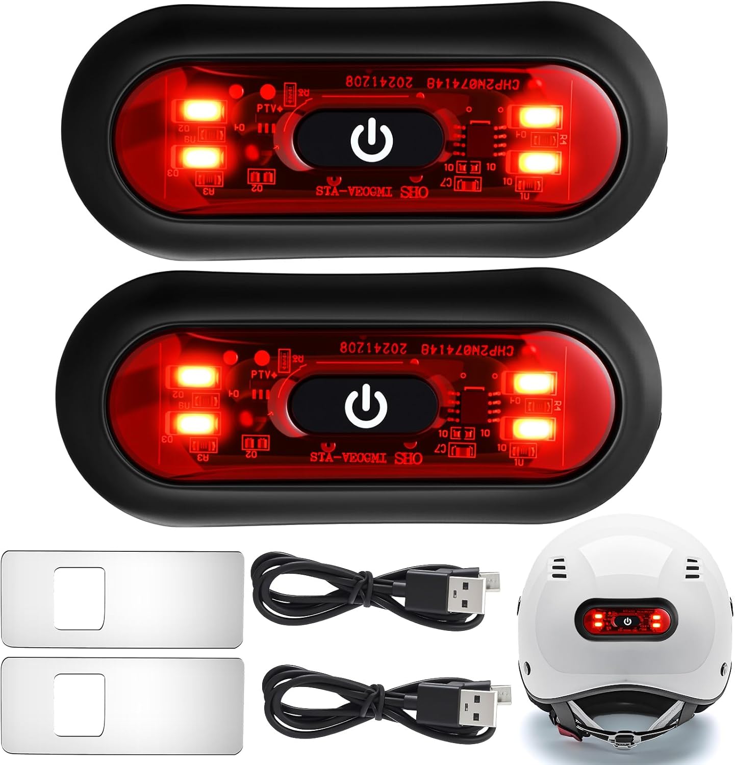 Feu arrière LED intelligent pour casque - مصباح تحذيري خلفي للخوذة للدراجات النارية - Accessoires Auto/Moto - صورة 7