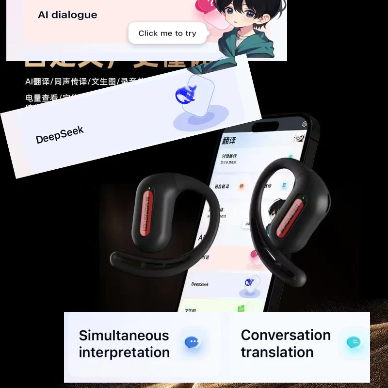 Écouteurs sans fil Monster Aura Fit GT29 Open-Back Ai Traduction - سماعات اللاسلكية بنظام الترجمة - Électronique - صورة 8
