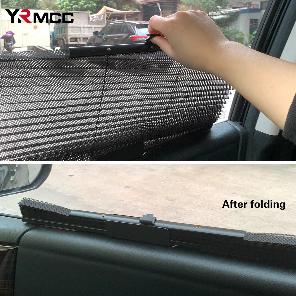 Rideau pare-soleil rétractable pour vitres de voiture 4Pcs – واقي الشمس في السيارة - Accessoires Auto/Moto - صورة 2
