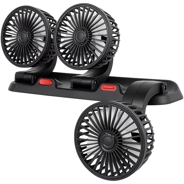 Ventilateur de Voiture USB Haute Vitesse 360° Réglable 3 Têtes 12/ 24 V - مروحة سيارة قابلة للتعديل بزاوية 360 درجة بثلاثة رؤوس - Accessoires Auto/Moto - صورة 10