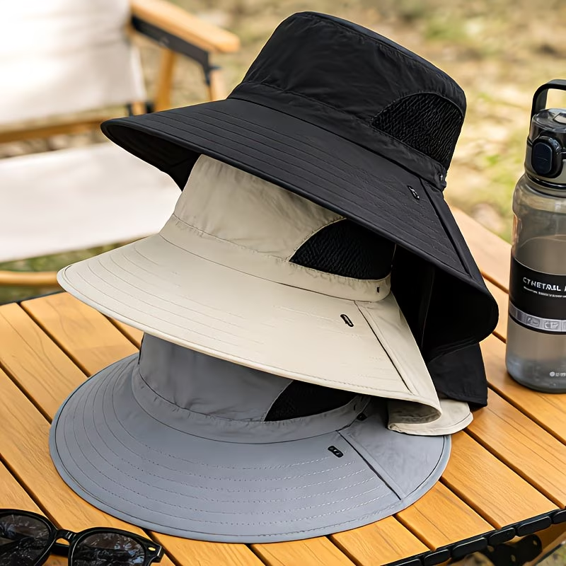 Chapeau de protection solaire printemps-été avec couvrant le visage - قبعة للحماية من الشمس بتصميم شال تغطي الوجه - Camping et Randonnée - صورة 11