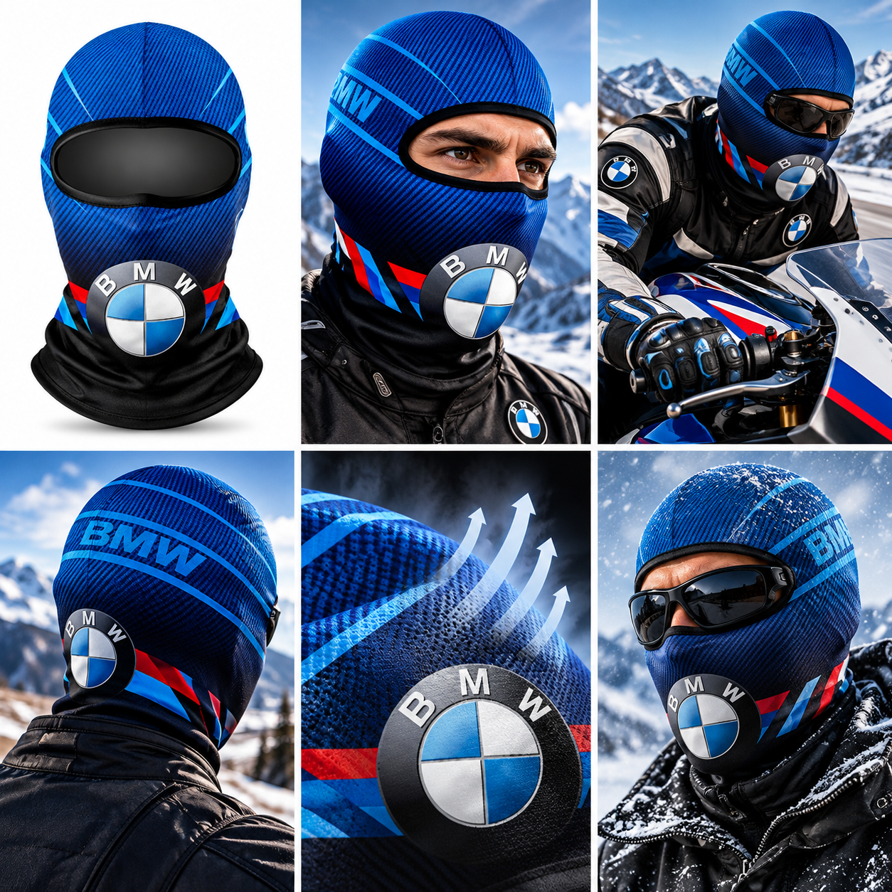 Cagoule Moto Thermique Balaclava BMW - قناع واقي وجه كامل حراري للدراجات النارية