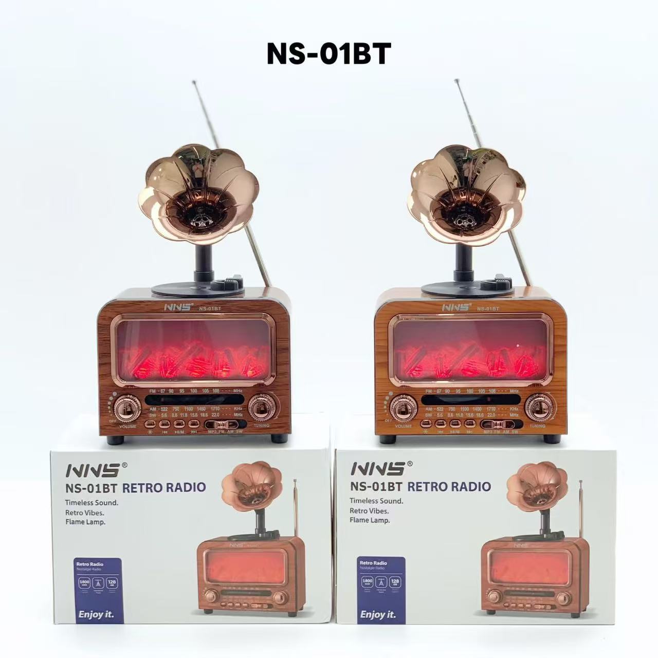 Haut-Parleur Bluetooth Vintage avec Radio NNS NS-01BT - مكبر صوت ومذياع كلاسيكي بلوتوث - Électronique - صورة 9