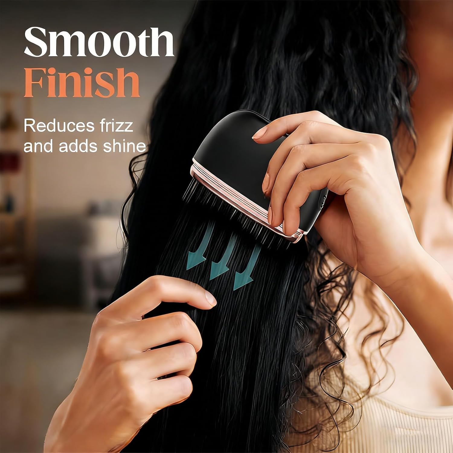 Brosse Lissante Chauffante Sans Fil HB-208 - مشطة شعر حرارية لاسلكية محمولة للتمليس السريع - Soins et Beauté - صورة 12