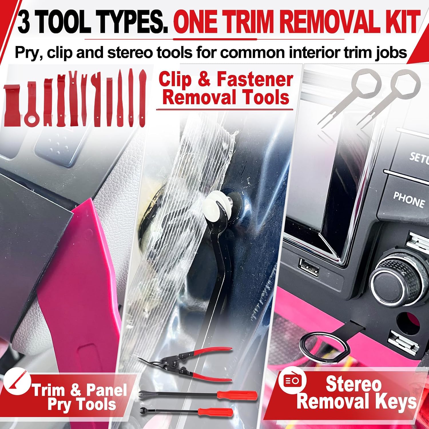 Kit de 16 Outils de Démontage de Garniture Auto et Finitions Intérieures - طقم أدوات فك ديكورات وكسوة السيارة 16 قطعة