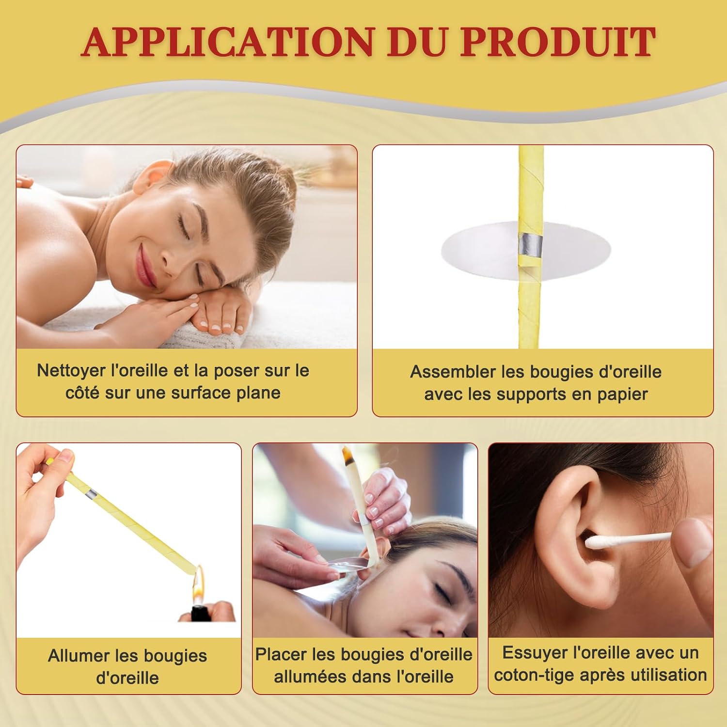 Bougies Auriculaires en Cire Naturelle Pack 20Pcs – شموع الأذن من الشمع الطبيعي