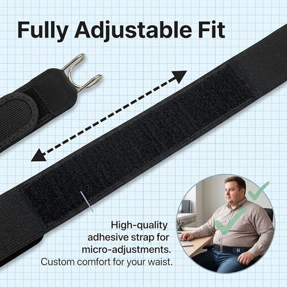 Ceinture Élastique Sans Boucle avec Crochets Métalliques - حزام سروال مطاطي بدون إبزيم بخطافات معدنية