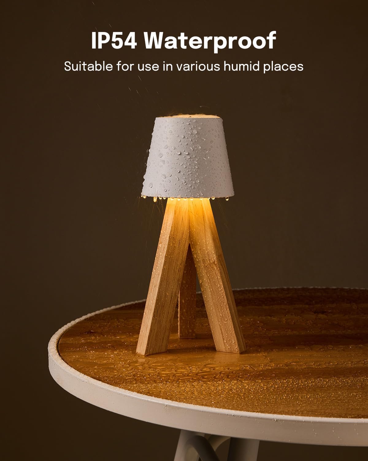 Lampe de Table LED Décorative en Bois, Rechargeable et Tactile — مصباح طاولة خشبي ديكوري قابل للشحن بالتحكم باللمس - Décoration - صورة 11