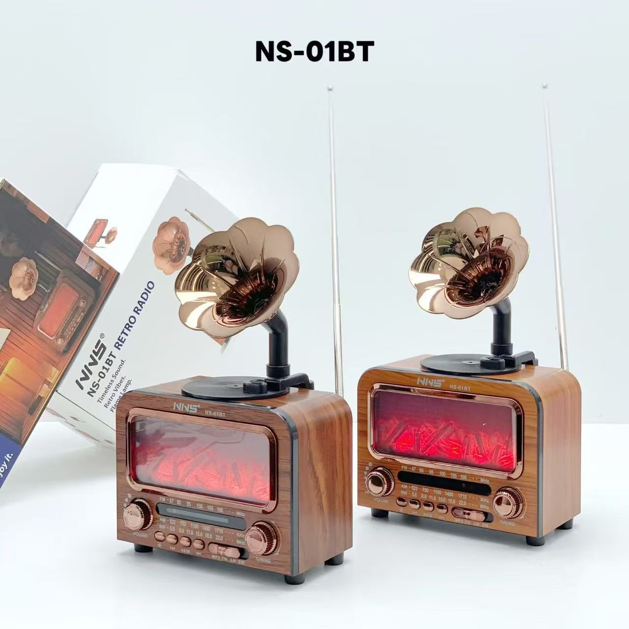 Haut-Parleur Bluetooth Vintage avec Radio NNS NS-01BT - مكبر صوت ومذياع كلاسيكي بلوتوث
