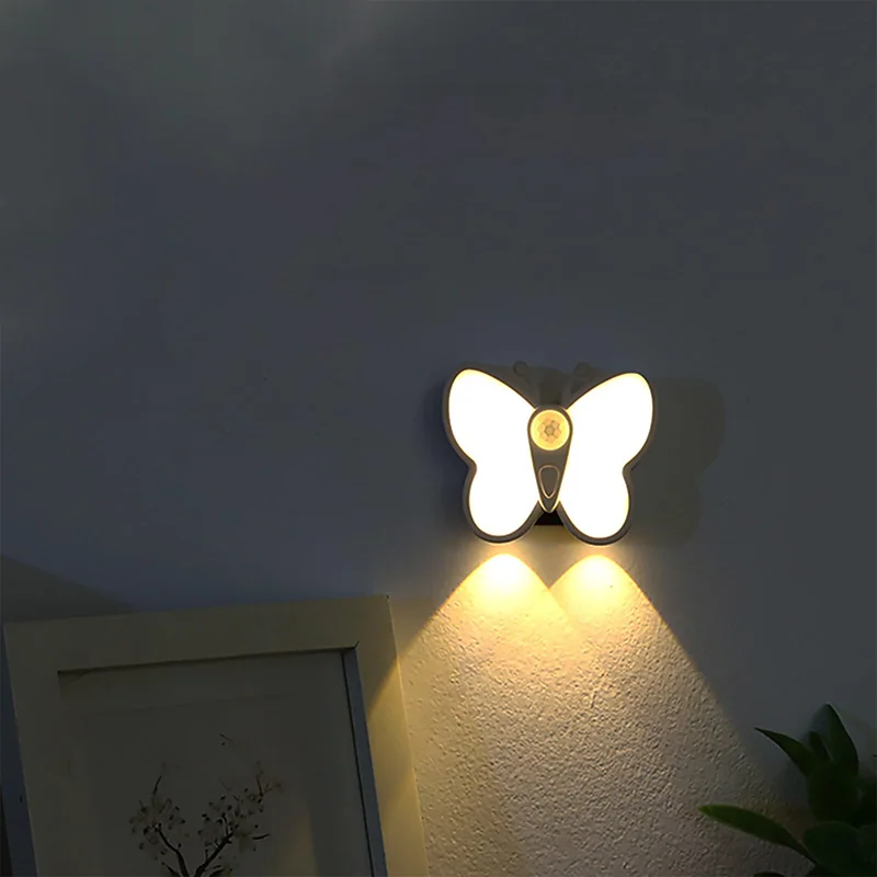 Lampe LED Papillon avec Détecteur de Mouvement Rechargeable USB 1PCS – مصباح فراشة بحساس الحركة قابل للشحن - Décoration - صورة 8